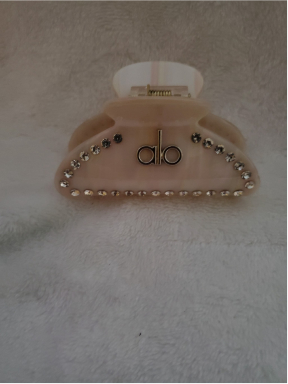 Alo Yoga Beige and Silver Rhinestone Hair Claw